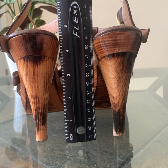 MaxMara Platform Wood Strap Sandals - Picture 9 of 10